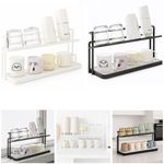 Kitchen Counter Bottle Drying Rack Mug & Cup Holder With Removable Drain Tray 