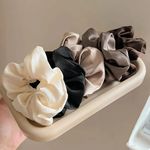 5pcs Satin Scrunchies Hair Bands Silk Scrunchie Ties Ponytail Holder UK Pack Set