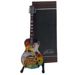 Led Zeppelin Miniature Wooden Guitar Handmade Swan Song Icarus Graphic w/Stand