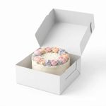 White Cake Boxes Fold Flat Bakery Pastry Dessert Packaging Bulk