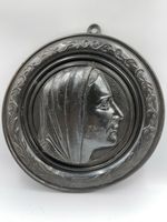 Copper Wall Hanging Madonna Plate Virgin Mary French Vintage Mother Plaque Metal