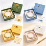 Floral Beaded Bracelets Gift Box Healing Stone Jewellery Gifts Assorted Styles
