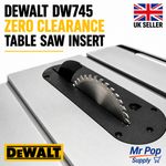 DeWalt DW745 Zero Clearance Insert Table Saw Throat Plate Anti Tear Out UK