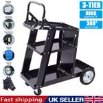 Welding Cart 3 Tier Trolley Chains Plasma Cutter Mig Arc Tig Welder 80kg Storage