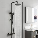 Exposed Thermostatic Shower Mixer Bathroom Twin Head Large Valve Round/Square