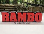 RAMBO Logo Sign 3D Printed Display Plaque Movie Fan Gift 80s Action Film Decor