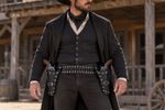 Double Holster real Leather Gun Revolver Holder Conical Studded Punk Cowboy belt