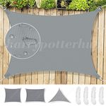 WATERPROOF HEAVY DUTY SUN SHADE SAIL GARDEN PATIO AWNING CANOPY 98% UV BLOCK UK