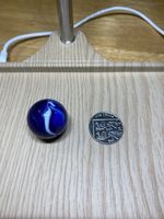 German Handmade Greiner Marble 1860s Antique Marble Blue White