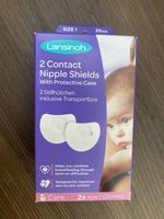 New Lansinoh Contact Nipple Shields for Breastfeeding with Case - 2 Pack (20mm)