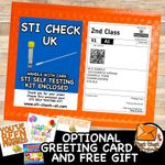 Funny STI CHECK Post Prank Mail Postal Package Chlamydia Test Birthday Humour