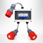 32A 5 Pin to 2×32A 5 Pin 3 Phase splitter MCB Distribution Box Industrial