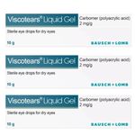 VISCOTEARS Liquid Gel - Carbomer 2mg/g 3x10g sterile drops for dry eyes (3 Pack)
