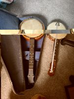 2 X Ukulele Banjo One In Case One Dick Barrie Brand Condition On Photo