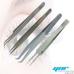 YNR® Individual Eyelash Extension Tweezers Swiss Quality Fanning Straight Curved