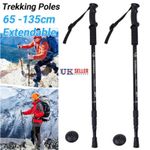 37" Telescopic Anti-Shock Extendable Trekking Poles Hiking Walking Camping UK