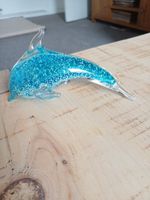 Speckled Blue Glass Dolphin