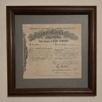 Antique 1866 Share Certificate Charles Lafitte & Company Framed Wall Art