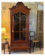 Burr Walnut And Mahogany Baroque French Display Cabinet Or Bookcase