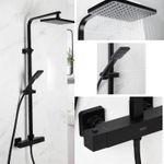 Bristan Craze Black Finish Thermostatic Rigid Riser Bar With Kit WRAS Approved 