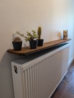 MDF Radiator Shelf: No-Drill Install, Hidden Brackets, Round corners