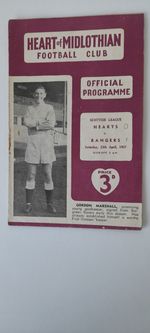 Hearts v Rangers 13 April 1957 Programme Scottish League