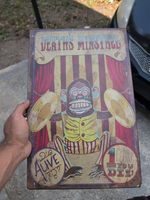 Halloween Prop FREAK SHOW metal Signs Creepy Funhouse. Rare!