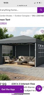 Gazebo Marquee 3x3m Pop-Up Tent with Sides, Waterproof, Grey