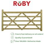 Planed Wooden Field or Entrance Gate Ruby Smooth Finish Timber Farm Gate