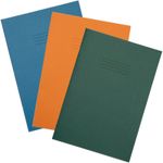 RHINO A4 Exercise Books, 48-Page / 10mm Squared Paper, 3 Colours, 10-Pack