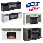 Electric Fireplace With TVs Stand Unit Cabinet Fire 36'' Heater Flame LivingRoom