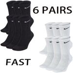 NEW Nike Dri-Fit 6-Pair Crew Socks - Cushioned for Gym & Sport, Unisex UK