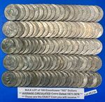 Lot of 100 Eisenhower IKE Dollars Coins Dated 1971-1978 ~ SHARP COINS Lot #E230