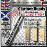 Clarinet Reeds - B Flat - Size 1.5 2.0 2.5 3.0 3.5 & 4.0 - Single, 3 Pck, 10 Pck