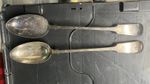 Pair CM & Co Ltd Fiddle Silver Plated Table Spoons 32cm Charles Marsden & Co