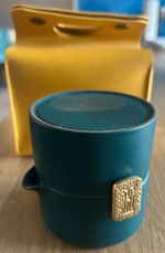 Teal Ceramic Tea Set, Portable Kung Fu Style for One, Minimalist Design & pouch
