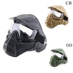 Tactical Full Face Mask Protective Mask Paintball Airsoft PC Safety Goggles lens