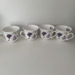 Roy Kirkham England Fine Bone China Coffee Tea Cups 2006 Sweet Pea x 4