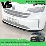 FOR VOLKSWAGEN T7 GLOSS BLACK LOWER SPLITTER V1 STYLE TRANSPORTER ACCESSORY