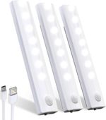 3 Pcs Under Cupboard Kitchen Lights, Motion Sensor Under Cabinet Lights Wireless