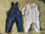 Jojo Maman Bebe Bundle 3-6 Month Blue Dungarees Peter Rabbit Sleepsuit