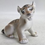 Lomonosov Porcelain Tiger Cub Figurine 5 Inches Vintage USSR Manufacture
