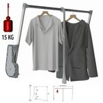Pull Down Wardrobe Lift 15KG Heavy Duty With SOFT CLOSE Clothes Hanging Rail
