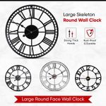 Big Numerals Roman Large Wall Clock Giant Open Face  Home Decor Skeleton Clocks