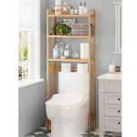 3-Tier Over The Toilet Storage Shelf Bamboo Organizer Rack for Bathroom Laundry