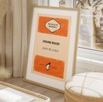 HOUSE RULES - DON'T BE A DICK ❤ wall art FRAMED funny quote print hallway poster