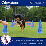 Outdoor Dog Pet Agility EX High 8 x Cone Set JUMP Training Equipment Backyard