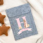 Personalised Pink Spotty Rabbit Initial Red Book Cover