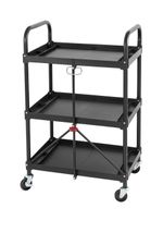 3-Tier Folding Tool Trolley on Wheels 150LB (Storage Utility Kitchen Cart)
