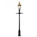 USED Ex-Display 2.2m Victorian Lamp Post + Polished Brass Lantern Set